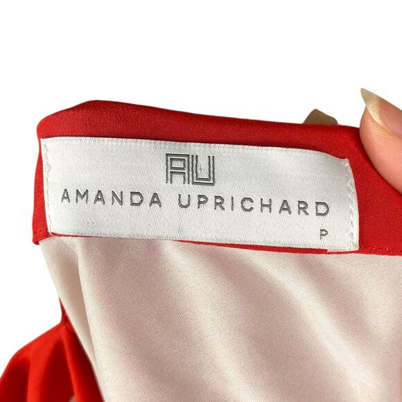 Amanda Uprichard Red V-neck Cap Sleeve Silk Mini Dress SZ XS - Picture 8 of 9